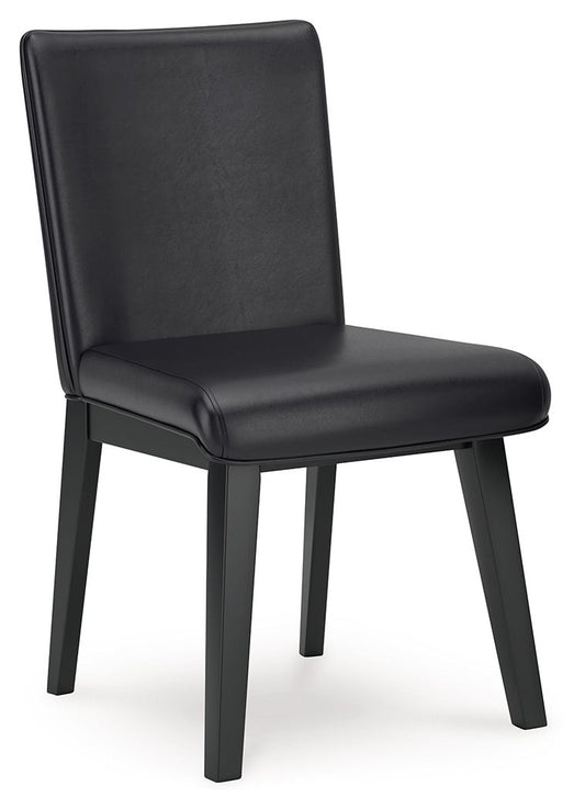 Jettaya - Black - Dining Upholstered Side Chair (Set of 2) - Hornell Furniture Outlet