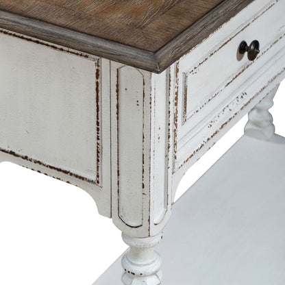 Magnolia Manor - Hall Console Bottom With Shelf For Display & Storage - White - Hornell Furniture Outlet