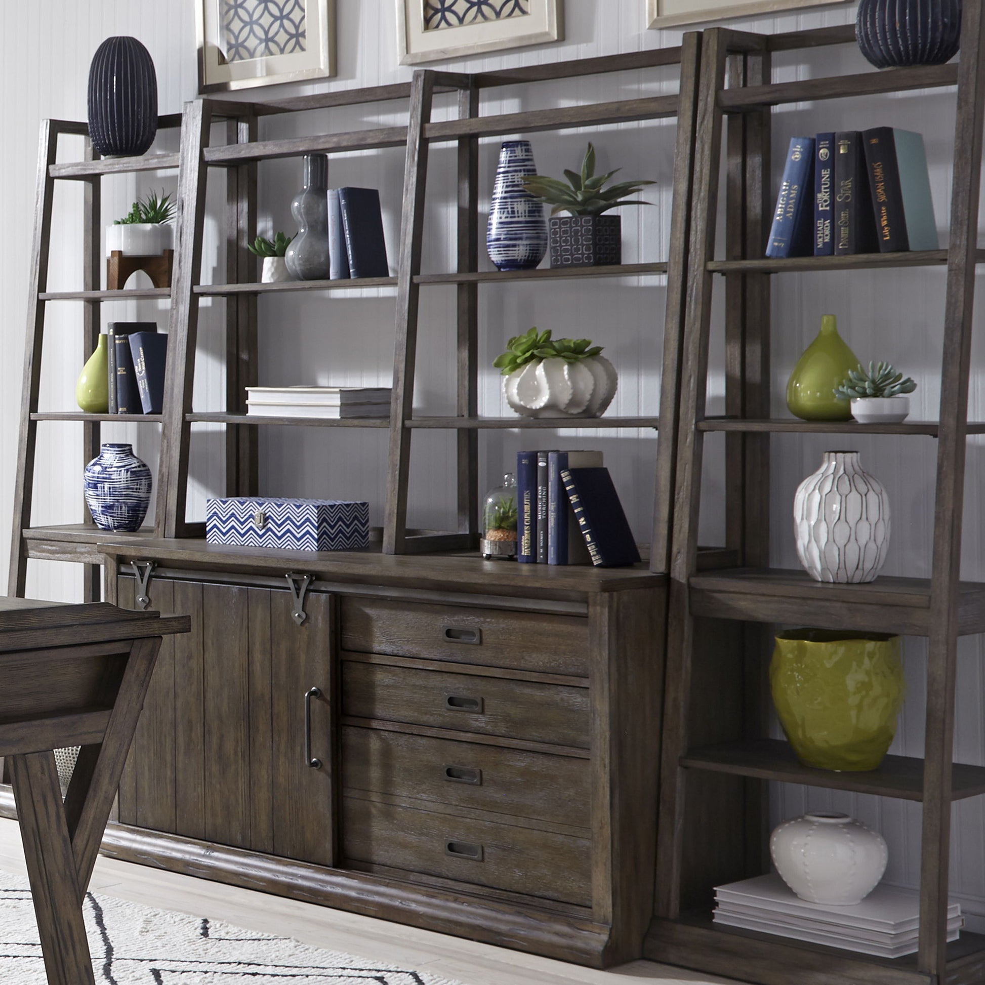 Stone Brook - Jr Executive Credenza Set - Dark Brown - Hornell Furniture Outlet