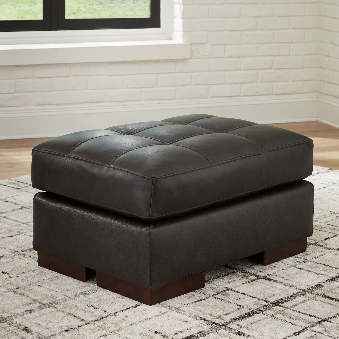 Luigi - Ottoman - Thunder - Hornell Furniture Outlet