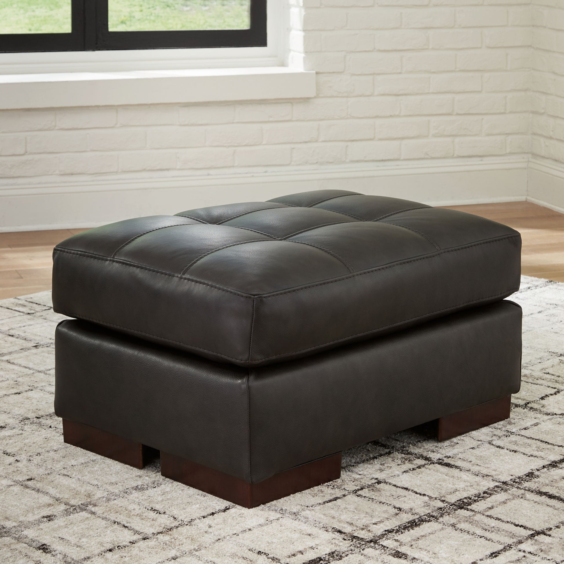 Luigi - Ottoman - Thunder - Hornell Furniture Outlet