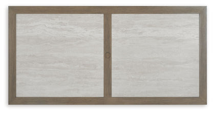Rainier Ranch - Brown / Beige - Rectangle Dining Table With Umbrella Option - Hornell Furniture Outlet