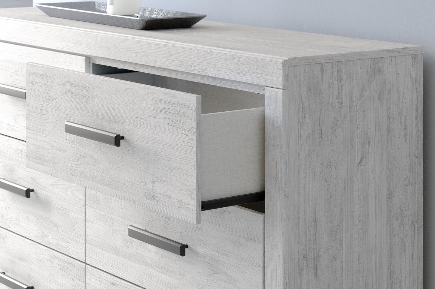 Cayboni - Six Drawer Dresser - Whitewash - Hornell Furniture Outlet