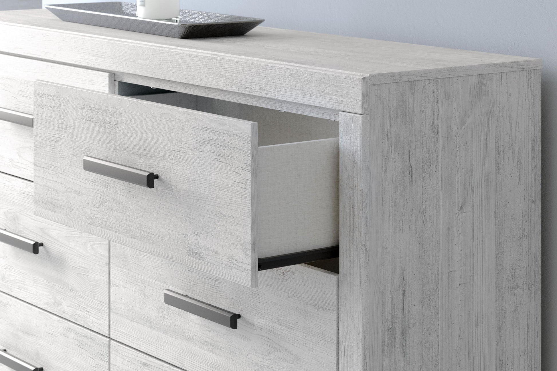 Cayboni - Six Drawer Dresser - Whitewash - Hornell Furniture Outlet