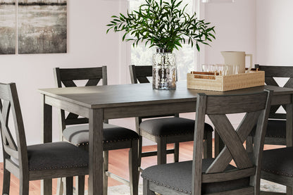 Caitbrook - Gray - Rect Drm Counter Table Set (Set of 7) - Hornell Furniture Outlet