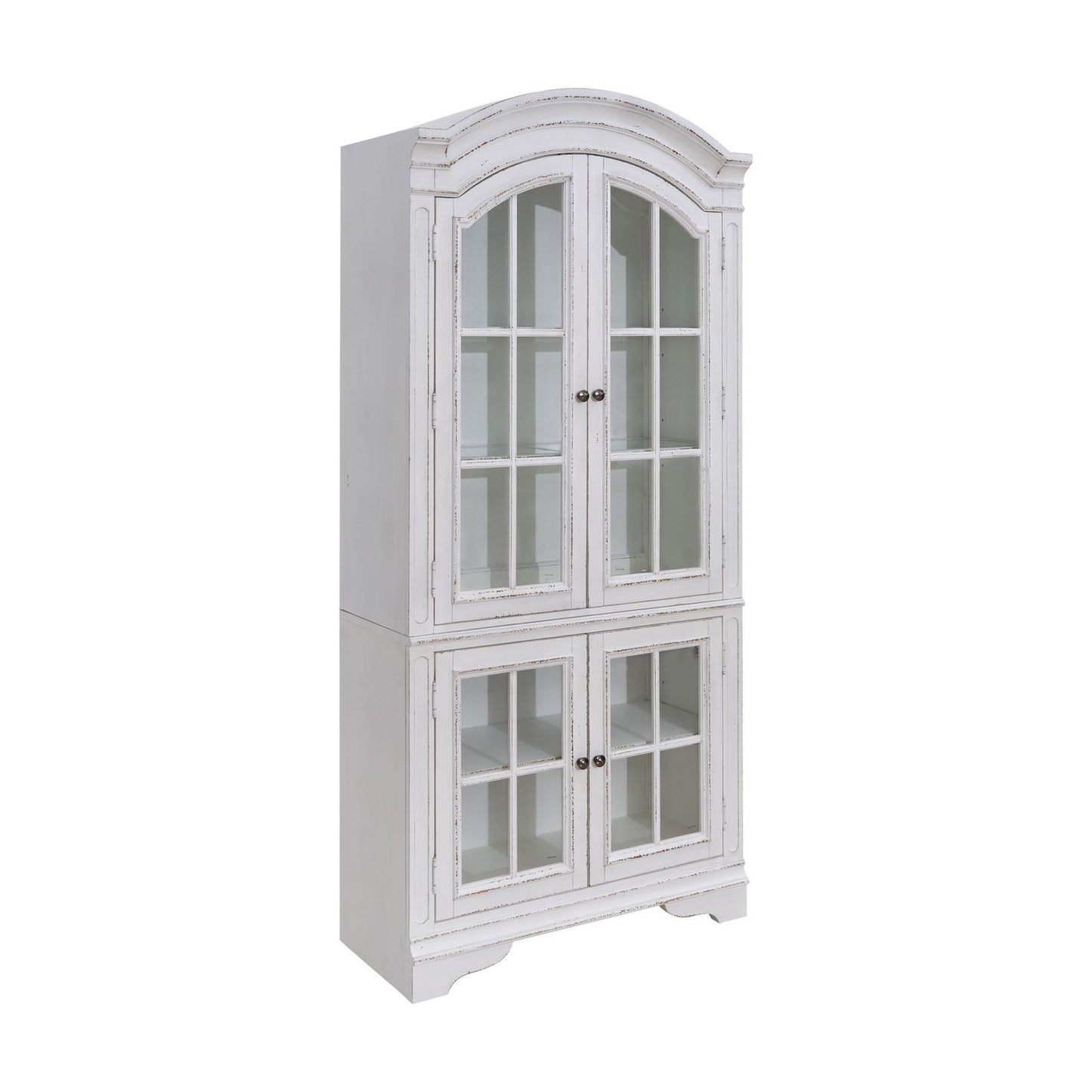 Magnolia Manor - Display Cabinet - Antique White / Weathered Bark - Hornell Furniture Outlet