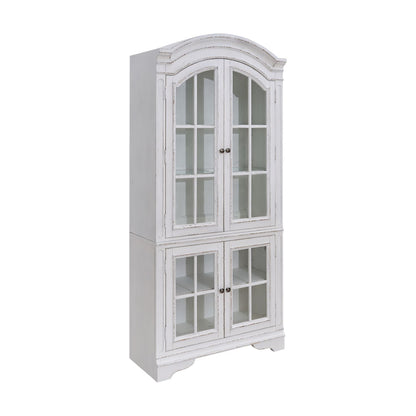 Magnolia Manor - Display Cabinet - Antique White / Weathered Bark - Hornell Furniture Outlet