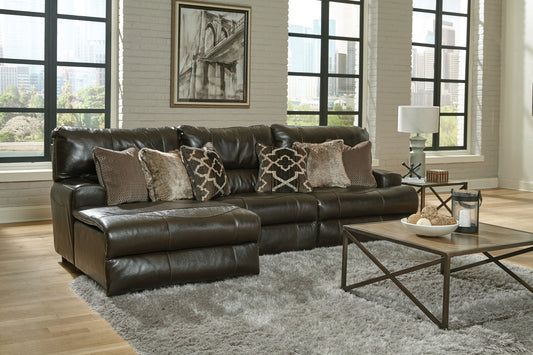 Como - 3 Piece Italian Leather Match Reclining Sectional - Hornell Furniture Outlet