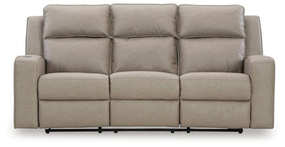Lavenhorne - Pebble - Rec Sofa W/Drop Down Table - Hornell Furniture Outlet