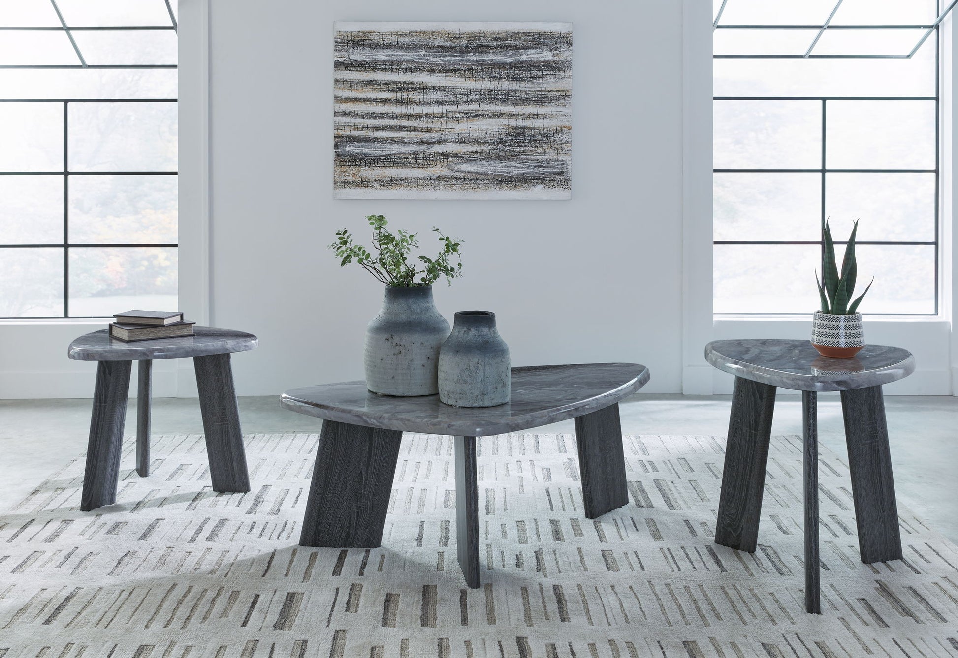 Bluebond - Gray - Occasional Table Set (Set of 3) - Hornell Furniture Outlet