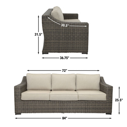 Jones - Outdoor Resin Wicker Sofa - Brown - Hornell Furniture Outlet