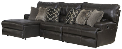 Como - 3 Piece Italian Leather Match Reclining Sectional - Hornell Furniture Outlet