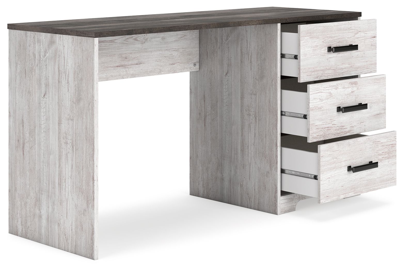Shawburn - White / Dark Charcoal Gray - Home Office Desk - Hornell Furniture Outlet