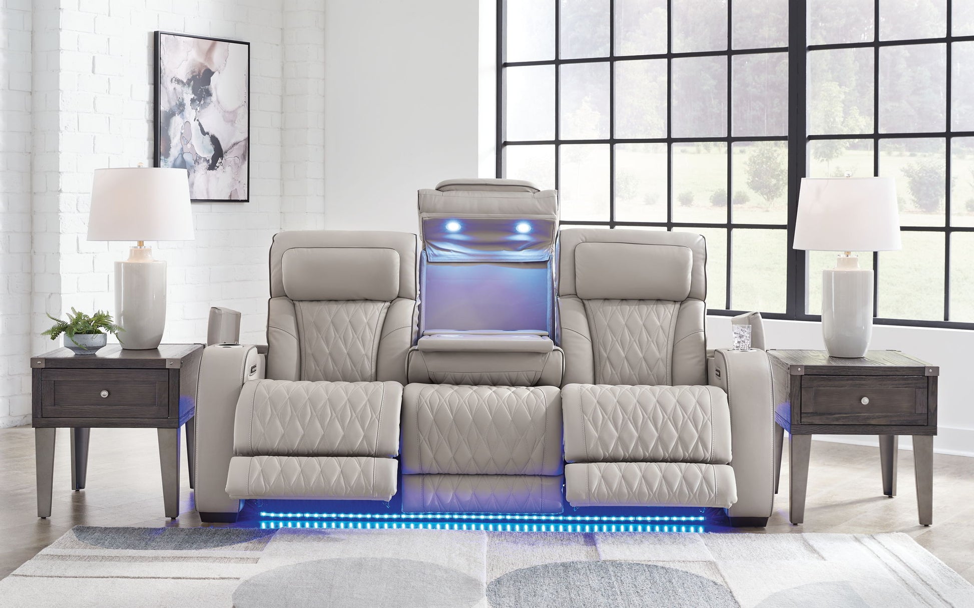 Boyington - Power Reclining Sofa With Adj Headrest - Hornell Furniture Outlet