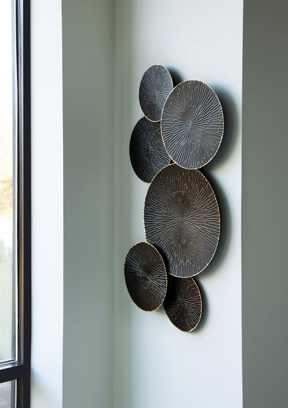 Rhetlen - Black / Gold Finish - Wall Decor - Hornell Furniture Outlet