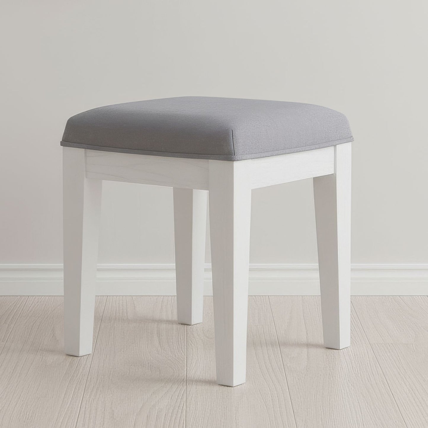 Reflections - Vanity Stool - Pearl White & Rhinestone - Hornell Furniture Outlet