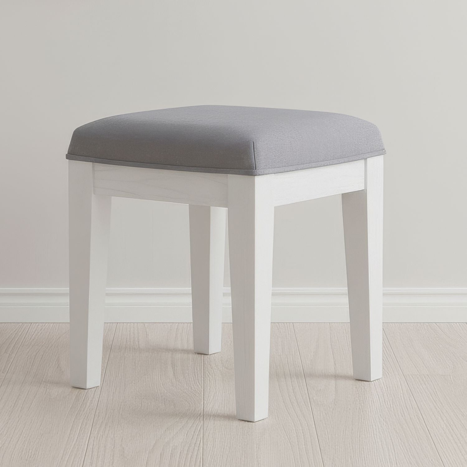 Reflections - Vanity Stool - Pearl White & Rhinestone - Hornell Furniture Outlet
