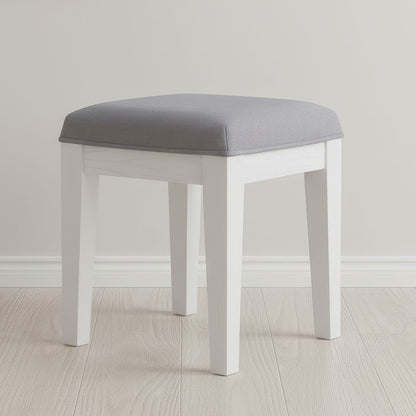Reflections - Vanity Stool - Pearl White & Rhinestone - Hornell Furniture Outlet