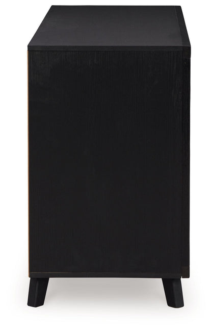 Danziar - Black - Six Drawer Dresser - Hornell Furniture Outlet