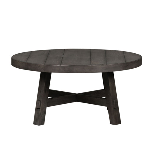 Modern Farmhouse - Splay Leg Round Cocktail Table - Hornell Furniture Outlet