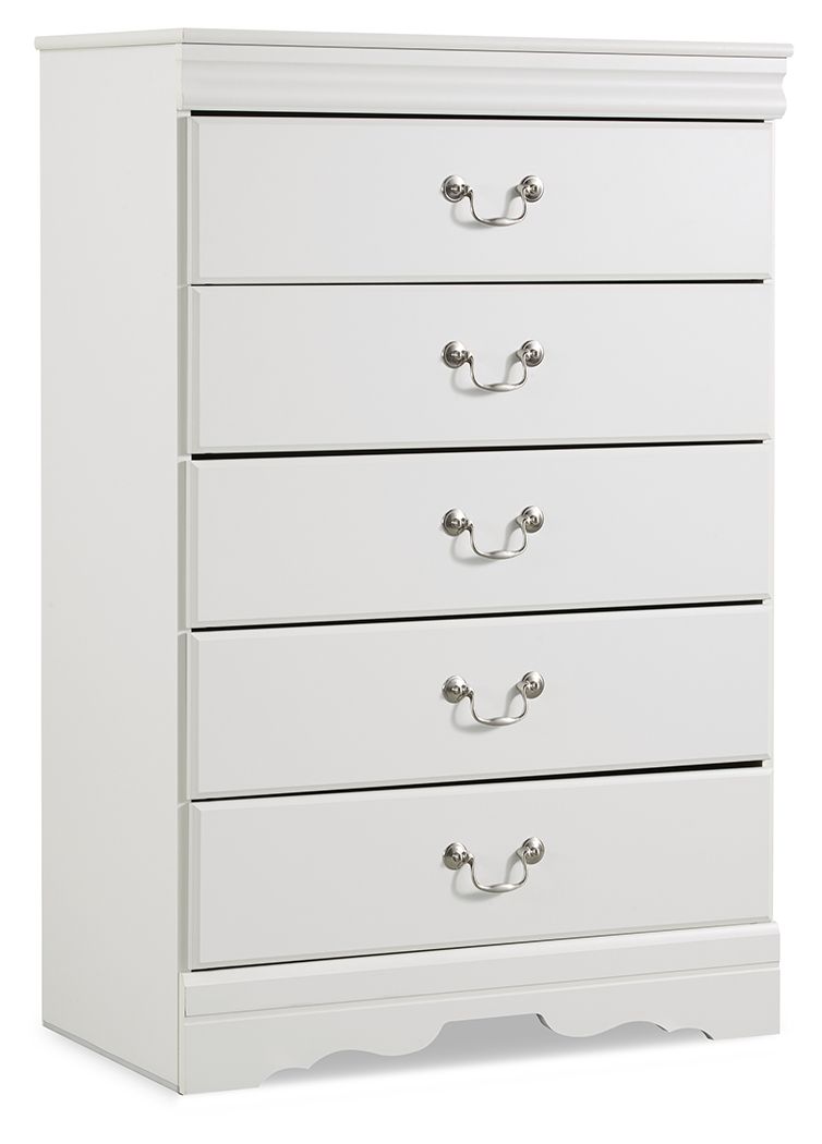 Anarasia - Five Drawer Chest - White - Hornell Furniture Outlet