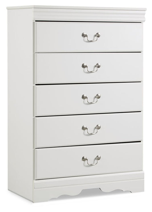 Anarasia - Five Drawer Chest - White - Hornell Furniture Outlet