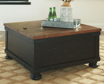 Valebeck - Black / Brown - Lift Top Cocktail Table - Hornell Furniture Outlet