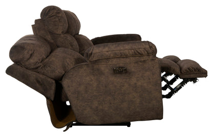 Sedona - Power Hdrst With Lumbar Lay Flat Reclining Console Loveseat With Storage & Cupholders - Hornell Furniture Outlet
