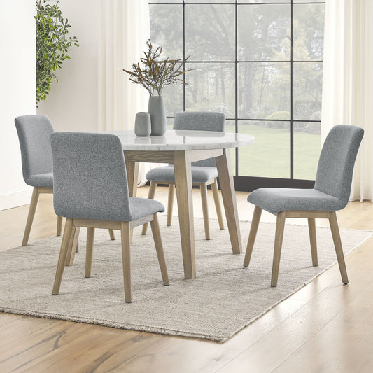 Vida - Round 5 Piece Dining Set - Light Brown - Hornell Furniture Outlet