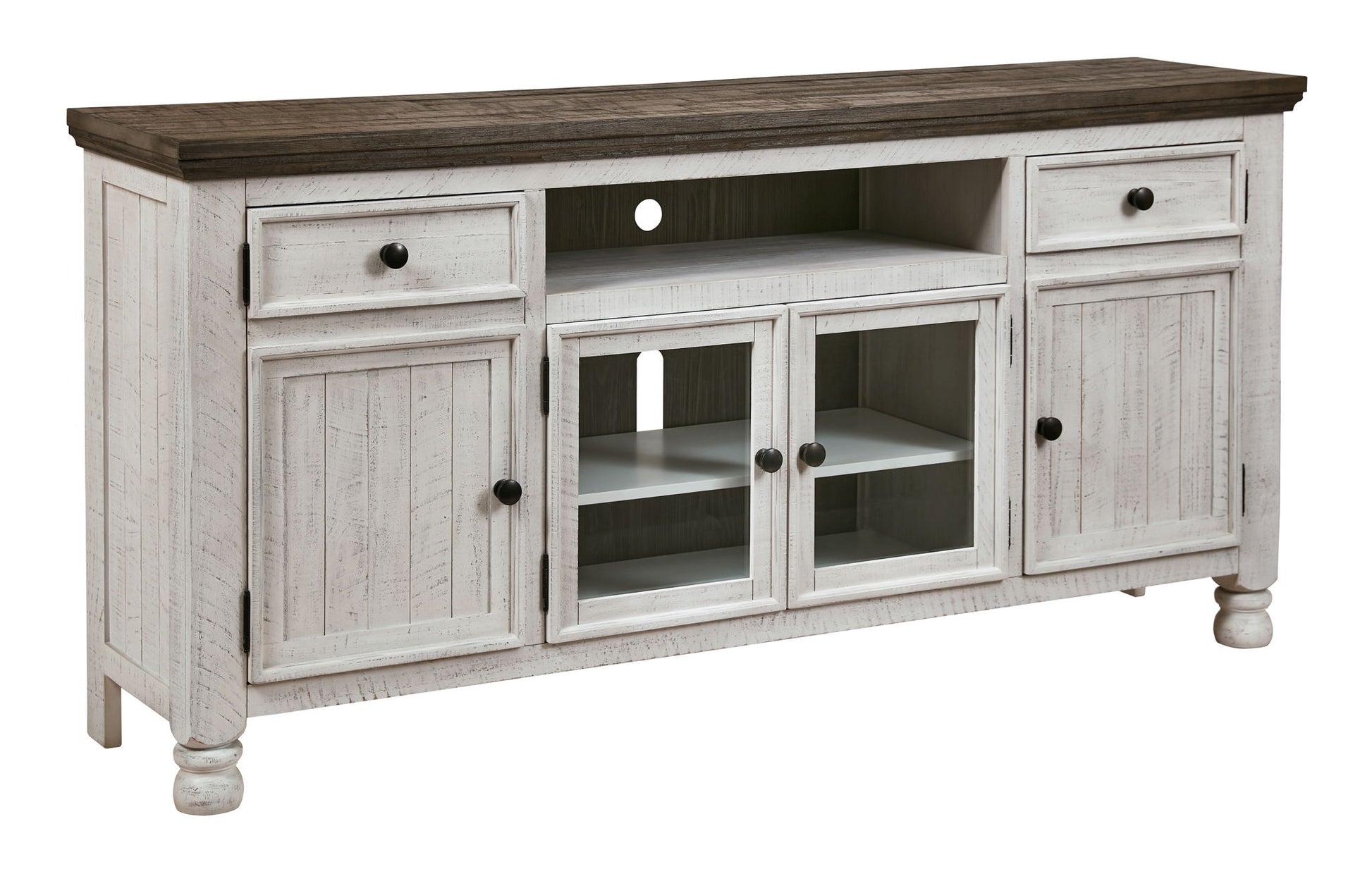 Havalance - Brown / Beige - Extra Large TV Stand - 4 Doors - Hornell Furniture Outlet
