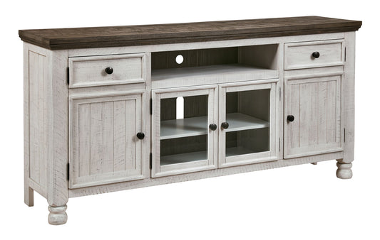 Havalance - Brown / Beige - Extra Large TV Stand - 4 Doors - Hornell Furniture Outlet
