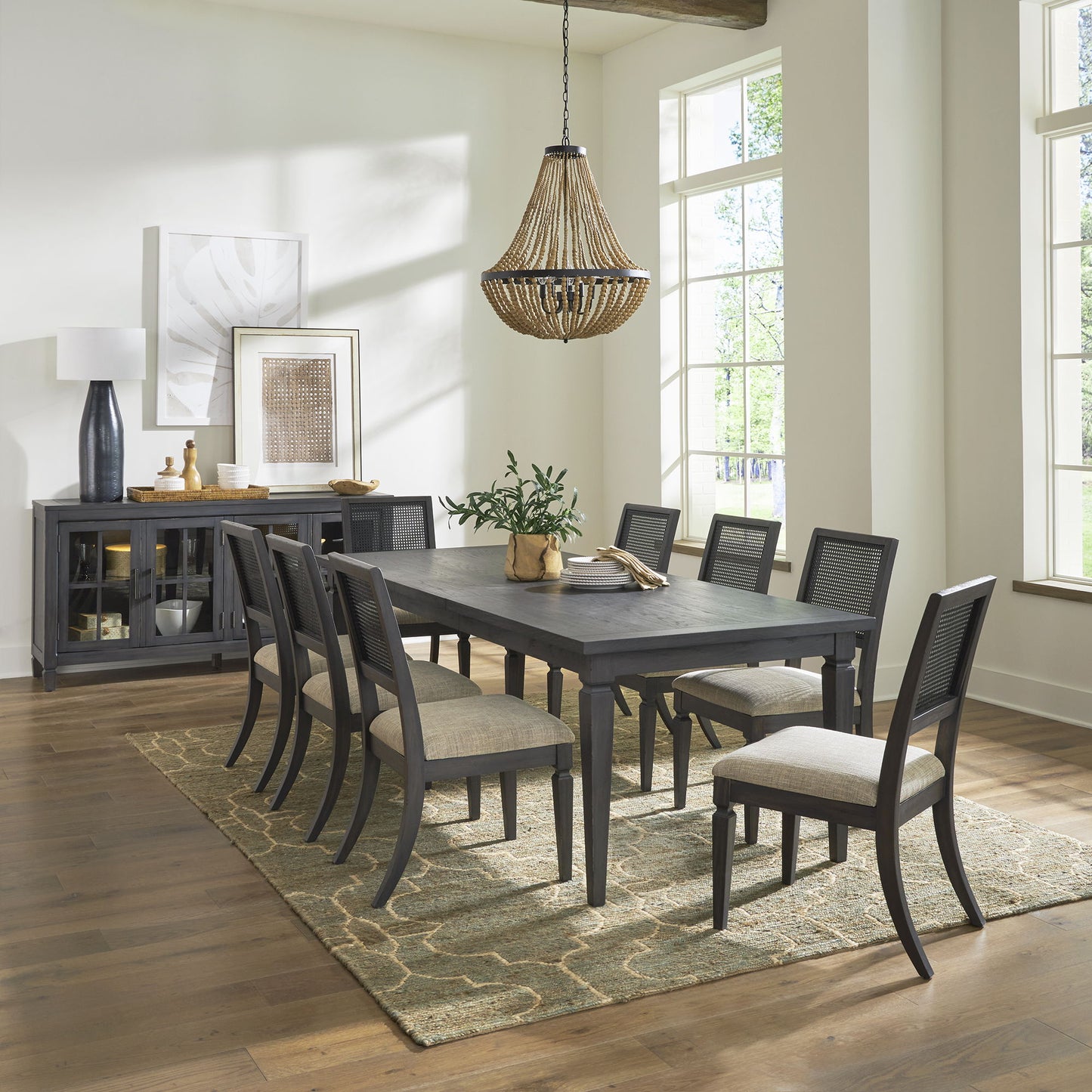 Caruso Heights - Rectangular Table Set - Black - Hornell Furniture Outlet
