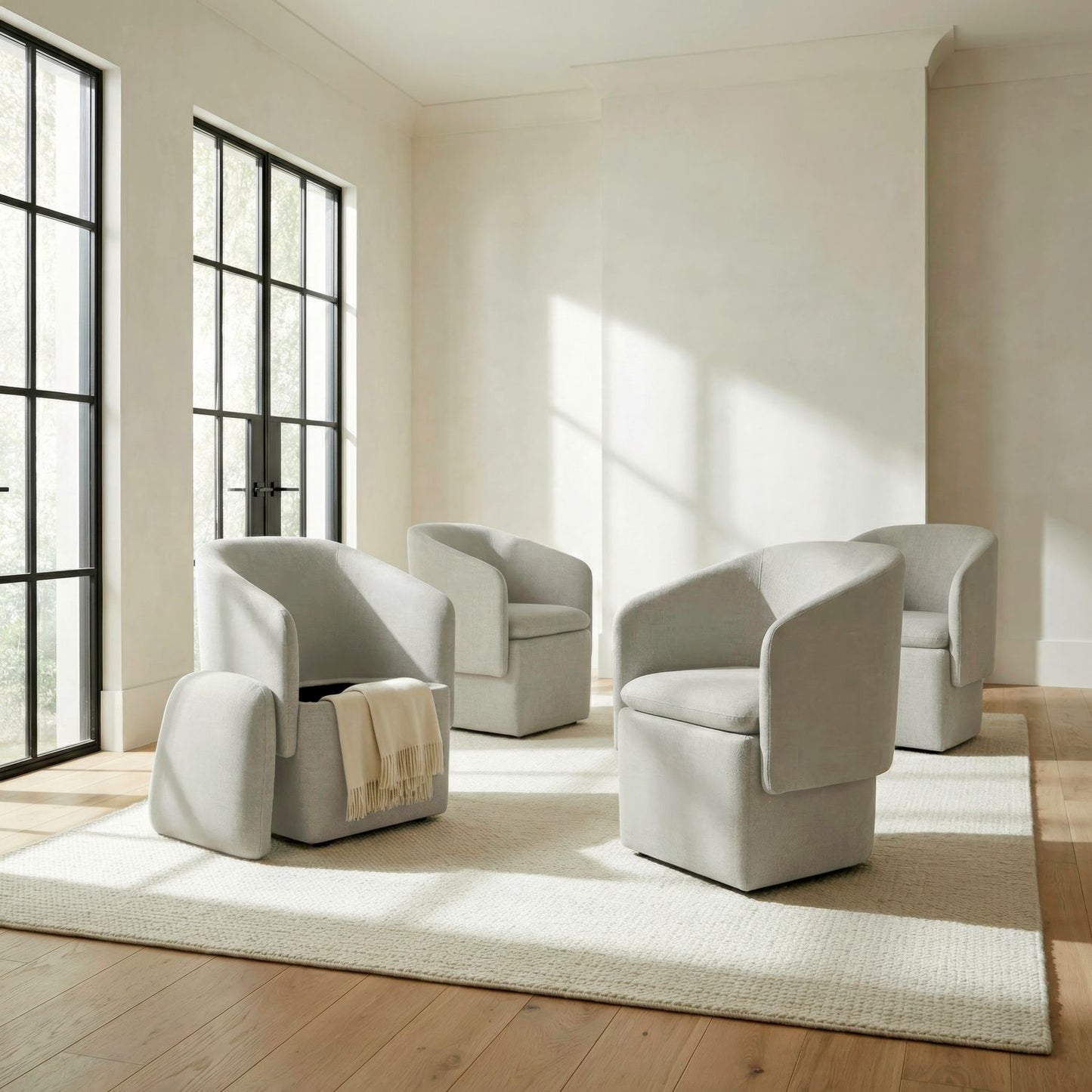 Accent Dining - Accent Storage Dining Chair With Casters - Hornell Furniture Outlet