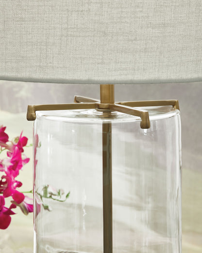 Gizeh - Glass Table Lamp - Clear / Gold Finish - Hornell Furniture Outlet
