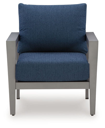 Gali - Gray / Blue - Sofa / Chairs / Table Set (Set of 4) - Hornell Furniture Outlet