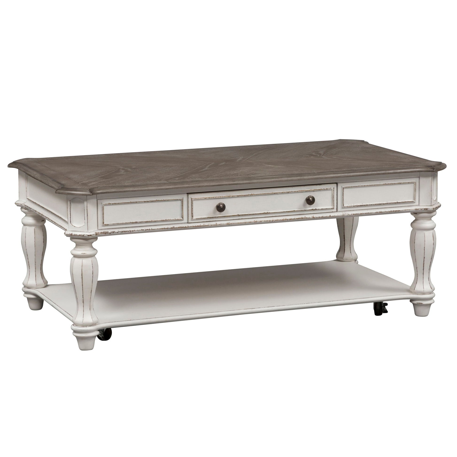 Magnolia Manor - Rectangular Cocktail Table - White - Hornell Furniture Outlet