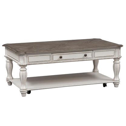 Magnolia Manor - Rectangular Cocktail Table - White - Hornell Furniture Outlet