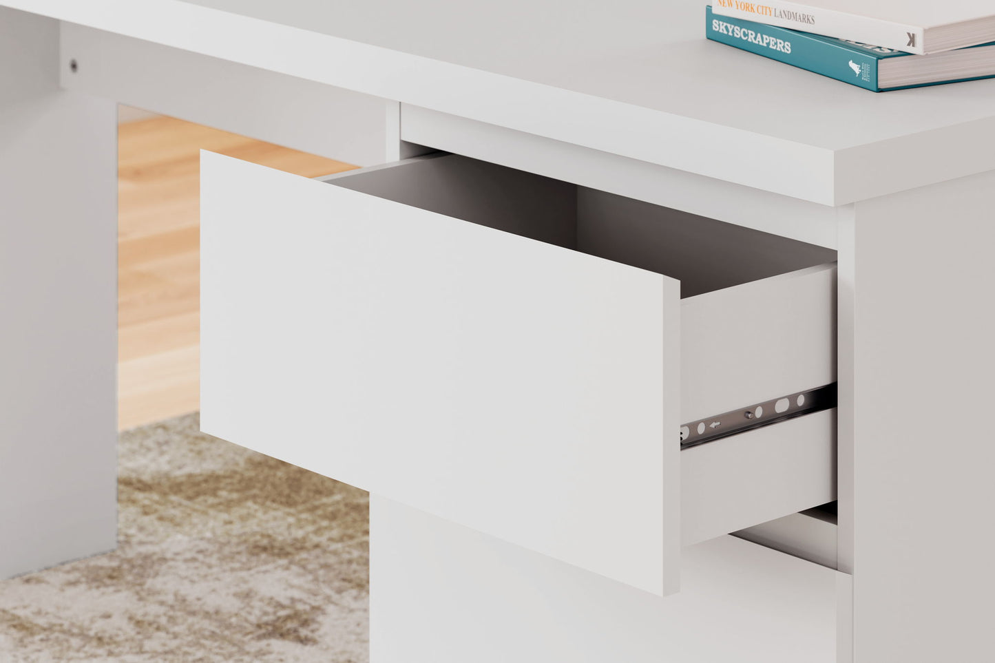 Onita - White - Home Office Desk - Hornell Furniture Outlet