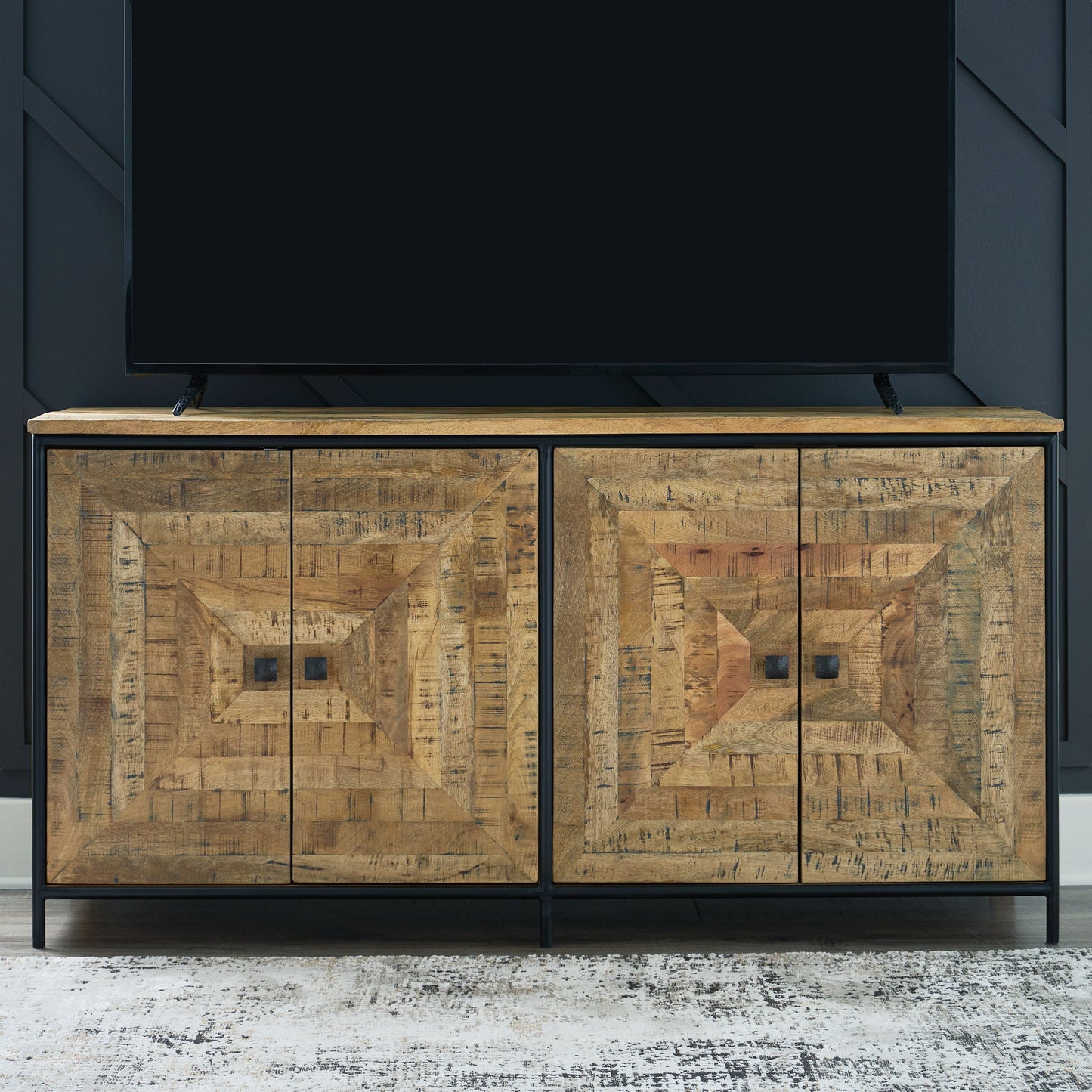 Camney - Brown / Black - Accent Cabinet - Hornell Furniture Outlet