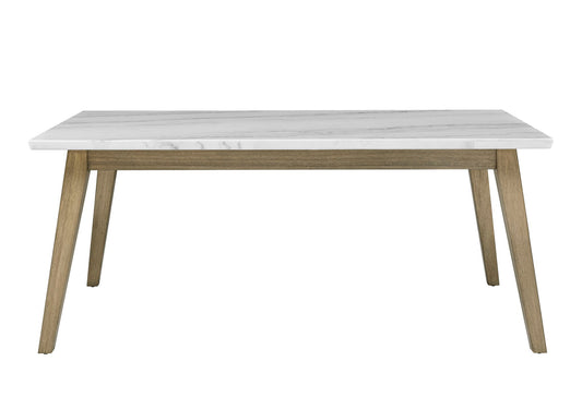 Vida - White Marble Top Dining Table - Dark Brown - Hornell Furniture Outlet