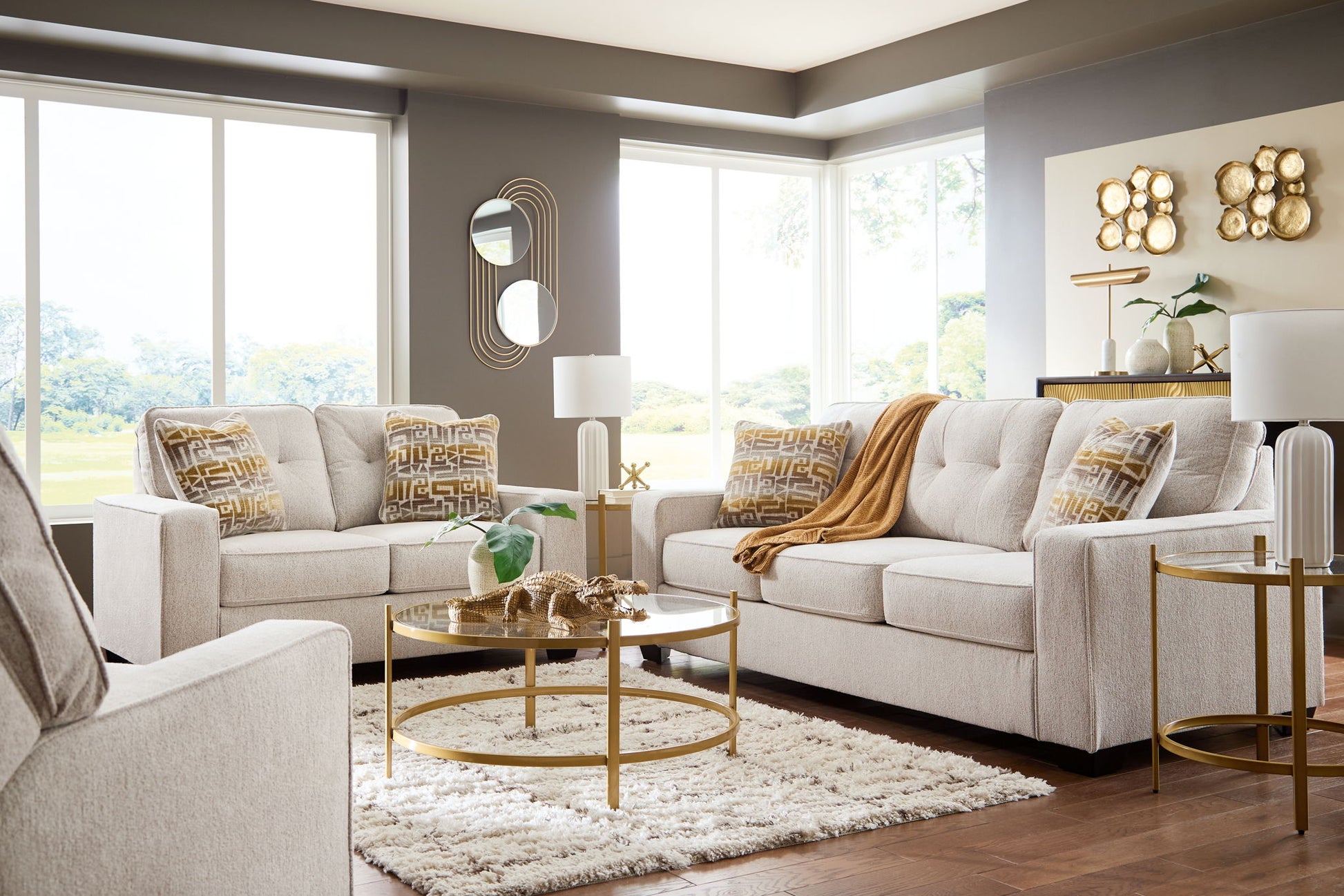 Pearlox - Occasional Table Set (Set of 3) - Gold - Hornell Furniture Outlet