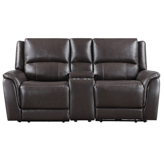 Alexandria - Power Reclining Console Loveseat - Hornell Furniture Outlet