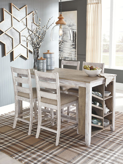 Skempton - White - Rectangular Counter Table With Storage - Hornell Furniture Outlet