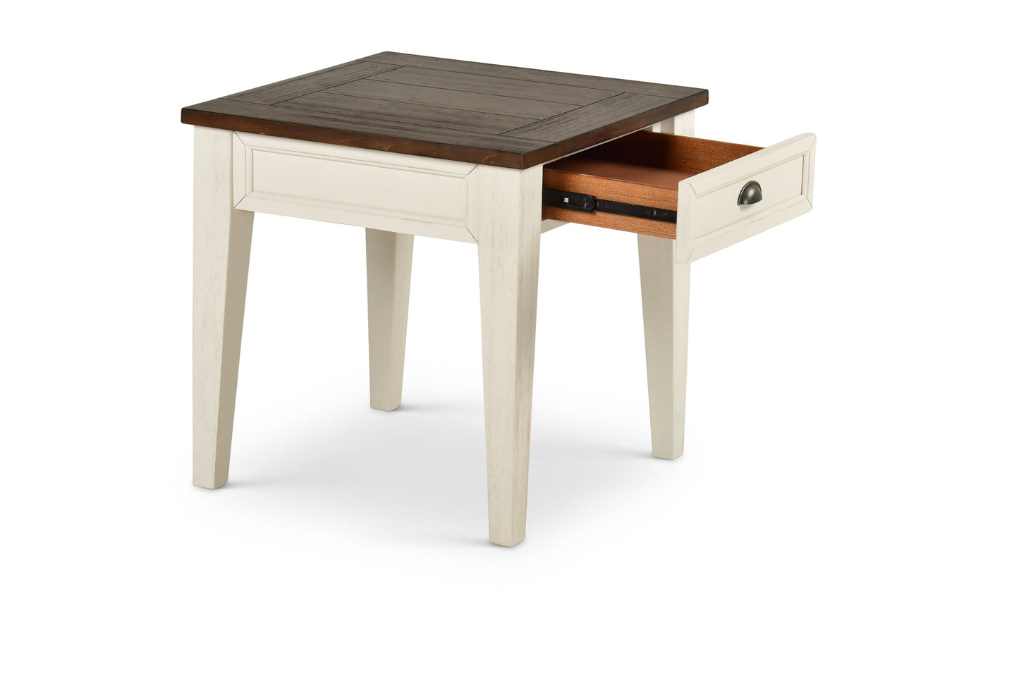 Cayla - End Table - Dark Oak / White - Hornell Furniture Outlet