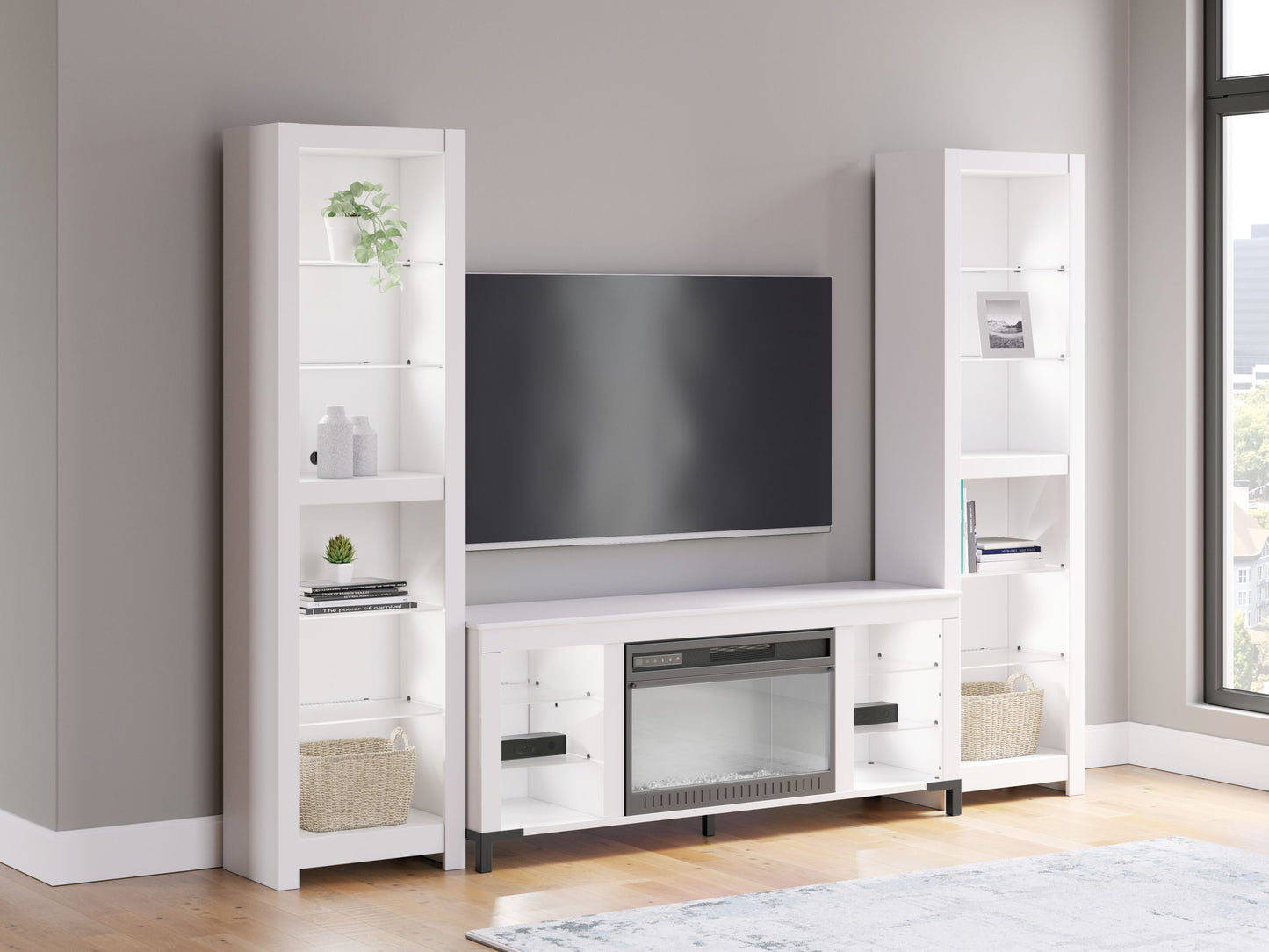 Brollevi - White - 3 - Piece Entertainment Center - Hornell Furniture Outlet