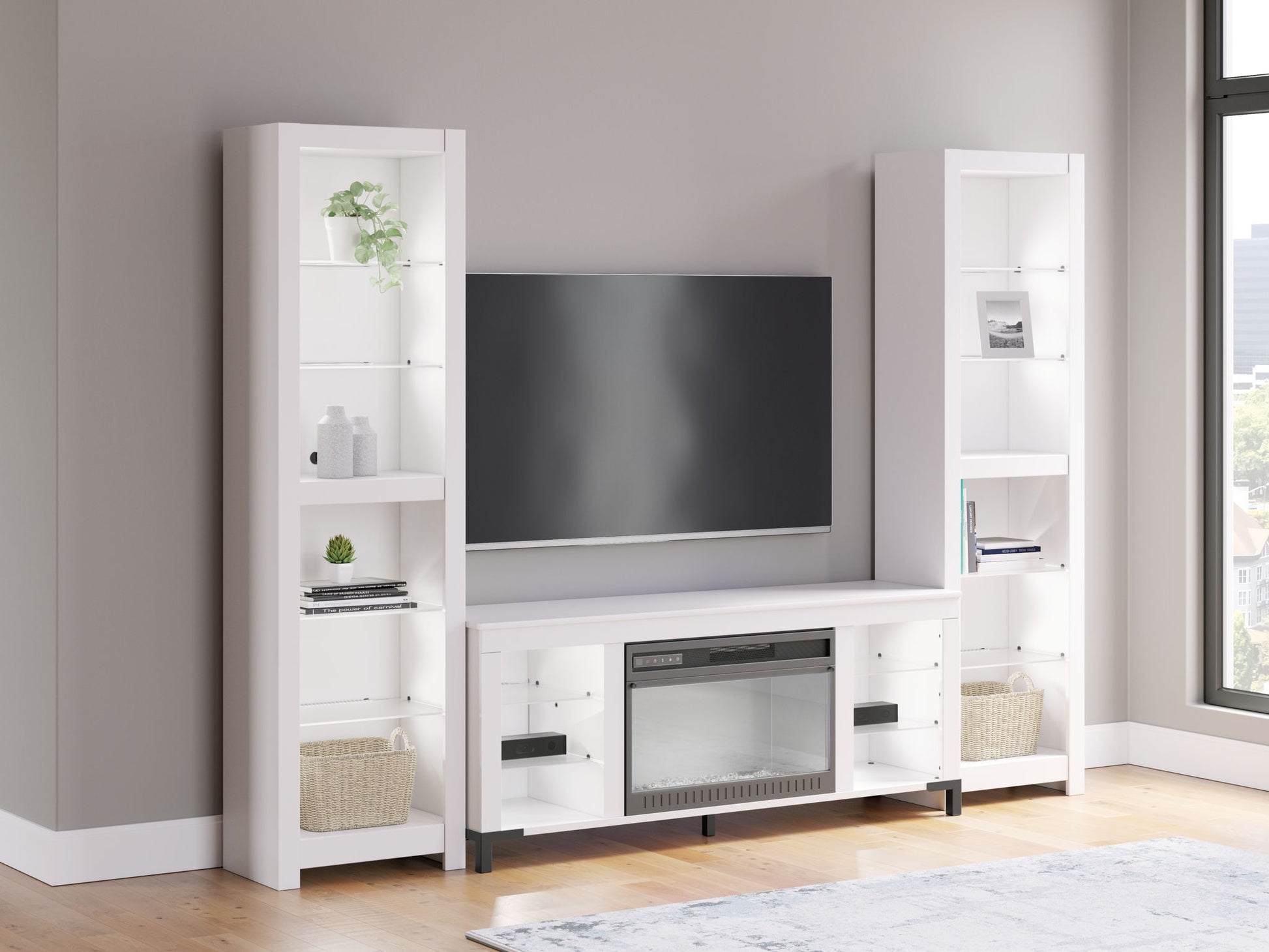 Brollevi - White - 3 - Piece Entertainment Center - Hornell Furniture Outlet