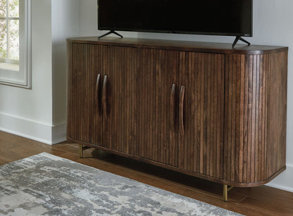 Amickly - Dark Brown - Accent Cabinet - Hornell Furniture Outlet
