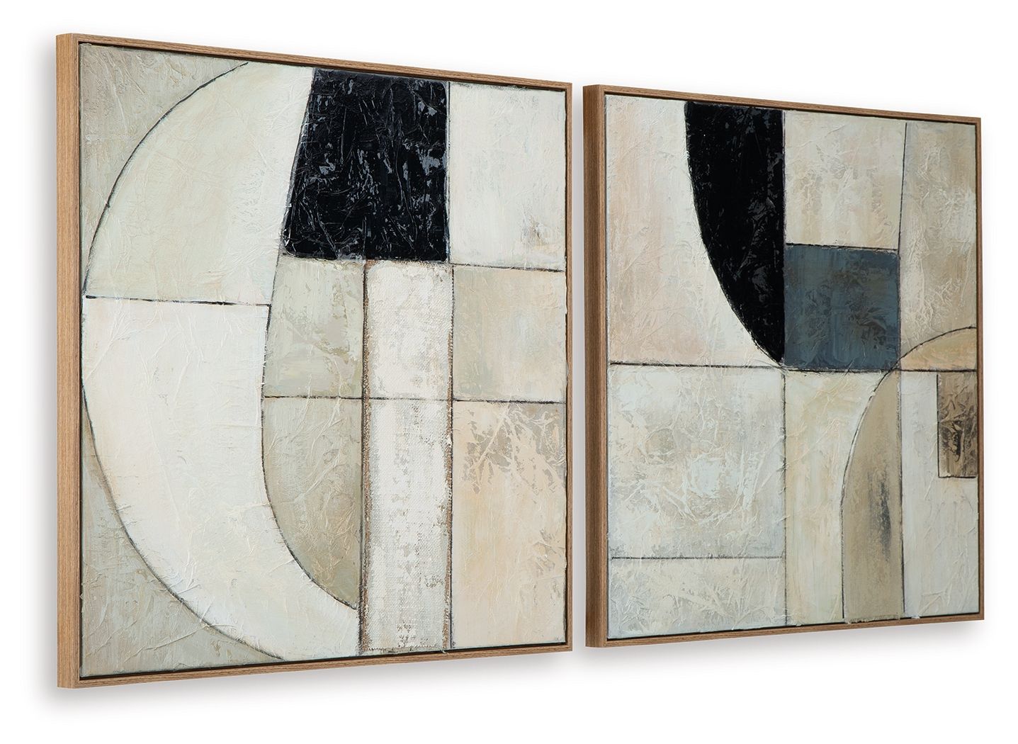 Bexlen - Tan / Taupe / Black - Wall Art Set (Set of 2) - Hornell Furniture Outlet