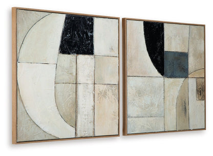 Bexlen - Tan / Taupe / Black - Wall Art Set (Set of 2) - Hornell Furniture Outlet