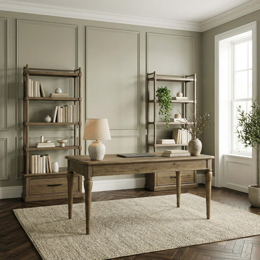 Hickory Grove - 3 Piece Desk Set - Heirloom Brown - Hornell Furniture Outlet